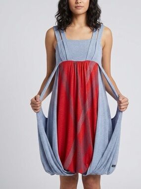 Skunkfunk Henriketa Balloon Hem Dress Size 10 Asymmetrical Strappy Lagenlook